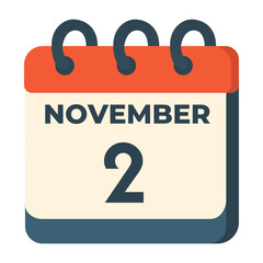 2 november calendar vector on white background
Vector calendar with date