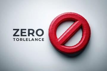 Zero Tolerance Concept with Prohibition Symbol