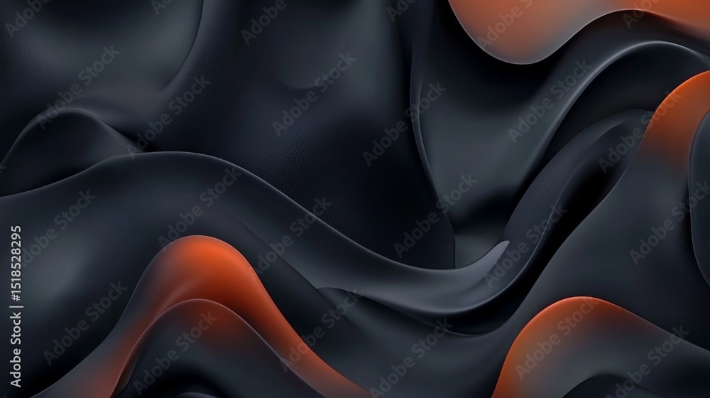 Poster the background is an abstract, gradient design of orange and black, with a wavy pattern and a textur