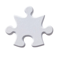 Obraz premium Blank White Puzzle Piece on White Background, png clipart element with transparency