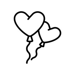 Balloon icon . party balloon icon decoration birthday vector. Balloon black silhouette icon
