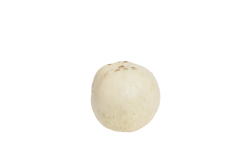 A fresh honeydew melon with a smooth, pale green rind isolated on white background. Known for its sweet, juicy flesh, it's ideal for use in fruit salads, beverages, and desserts.
