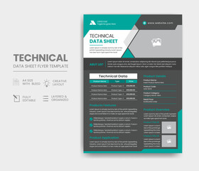 Technical Data Sheet Flyer Template Design