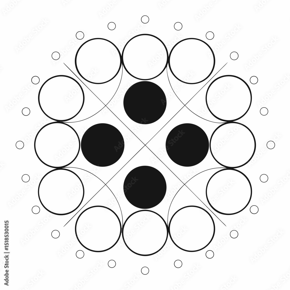 Poster abstract geometric pattern with circles and intersecting lines