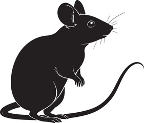 Fototapeta premium Rat silhouette vector,Mouse icon collection 