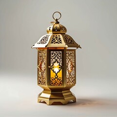 Elegant gold lantern with intricate cutout design