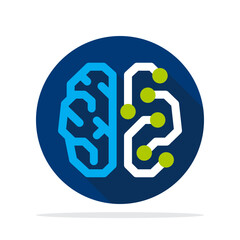 Illustration icon with artificial intelligence concept.