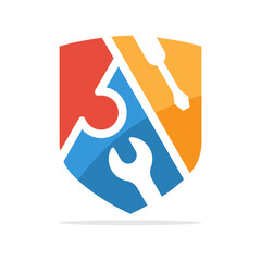 Illustration icon with the concept of service warranty protection management, repair warranty protection.