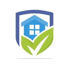 An illustration icon with the concept of environmentally friendly home protection management.