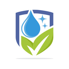 Illustration icon with the concept of clean water protection management.