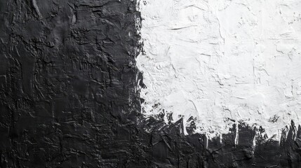 Naklejka premium High-contrast texture of a black-white painted concrete wall.