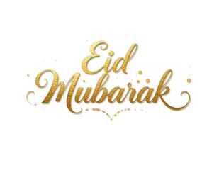 Gold eid mubarak calligraphy design for islamic festival