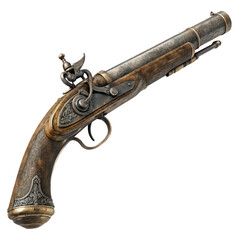 old pirate flintlock pistol pirate gun weapon png antique firearm png historical weapon png vintage flintlock pistol png transparent background image