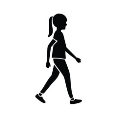 Silhouette of a girl walking casually outdoors