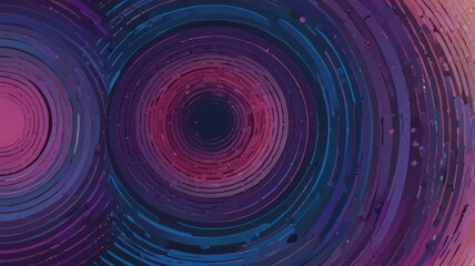 Pulsating concentric circles in a gradient of violet, blue, and pink.