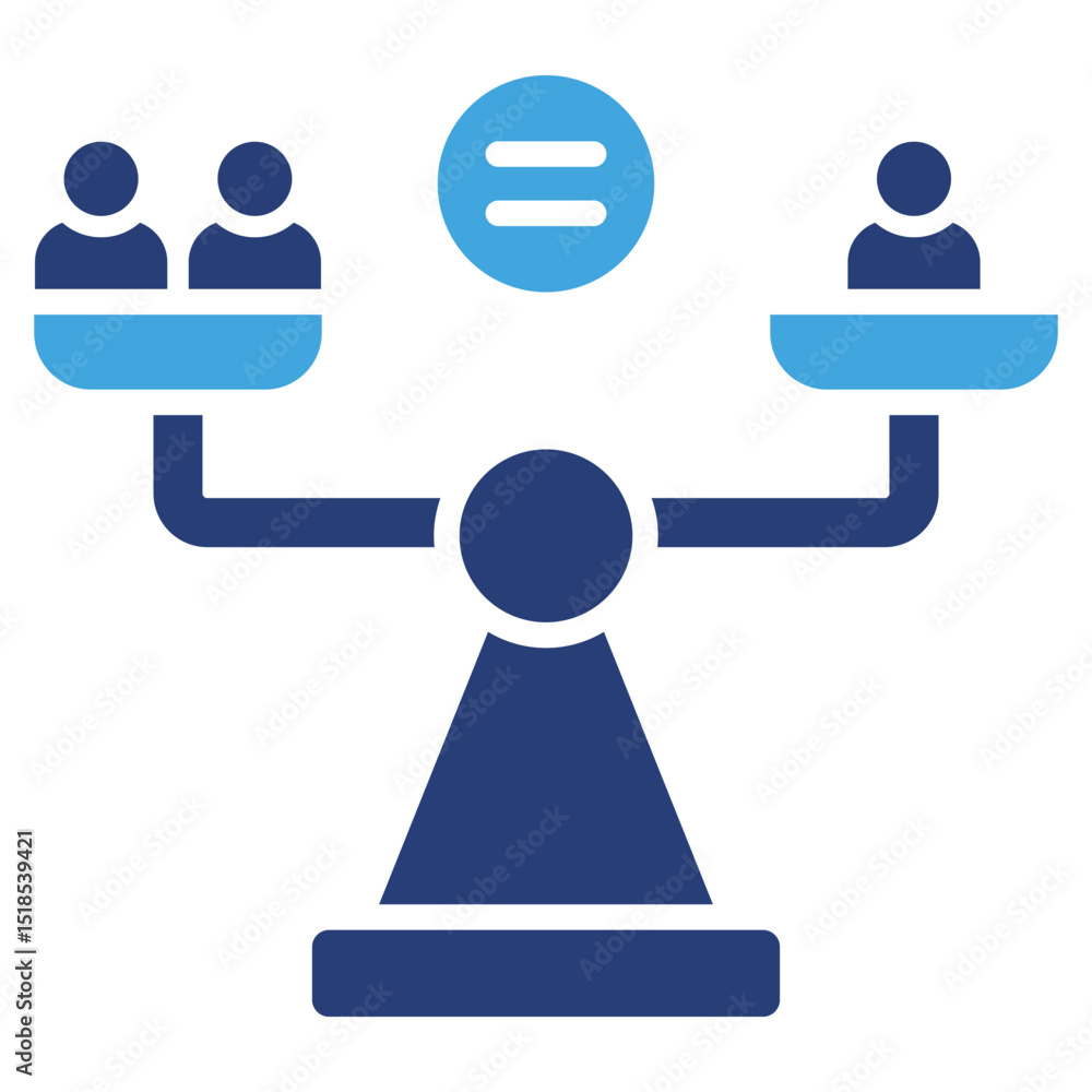 Poster impartiality two color icon