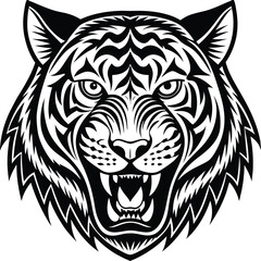 Tiger Head Tribal Vector