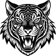 Fototapeta premium Tiger Head Tribal Vector