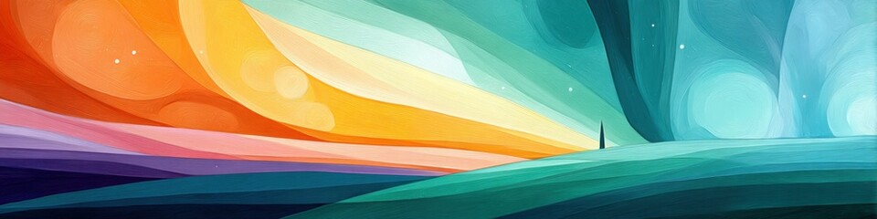 Vibrant dream-like landscape inviting exploration and imagination in colorful altered states
