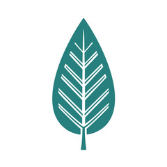 Teal leaf design simple nature icon graphic