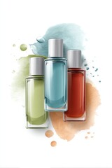 Artistic illustration of bright cuticle oil textures in vibrant colors with area for custom text