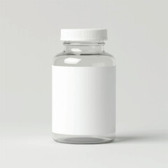 supplement bottle mockup with capsules in it with white label, 3d product mockups,protein jar,medicine bottle with pills,omega 3 capsules,realistic mockups,photography,transparent vitamins bottle