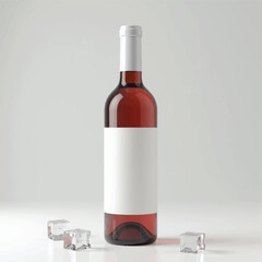 wine bottle mockup3d mockups,champagne bottle mockup with white label, realistic 3d product mockups,glass bottle,white background,withoutbackground,ice cubes,multiple productsgolden champagne red wine