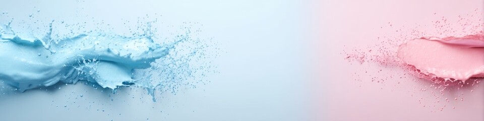 Colorful bath foam mockup with splash effects for advertising space