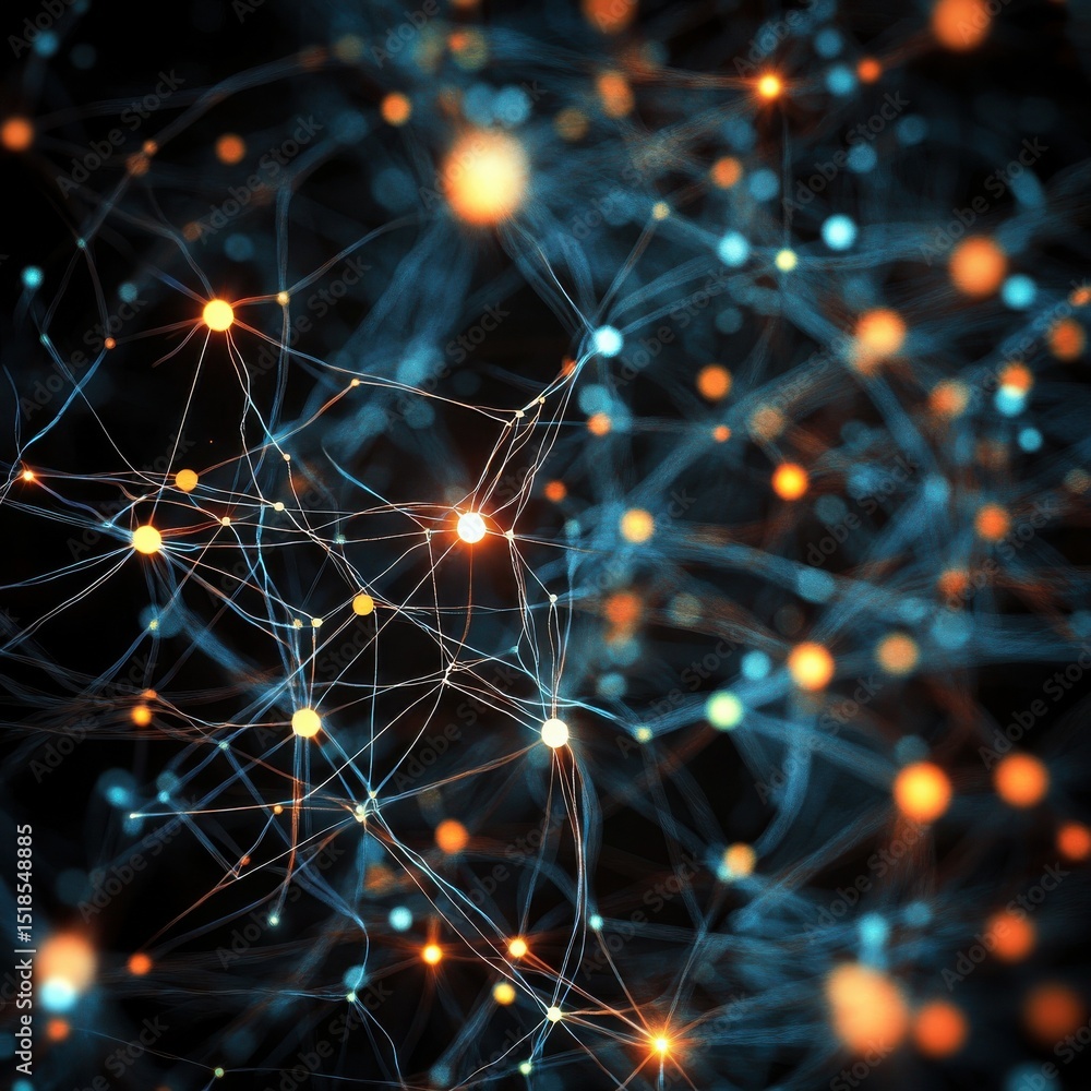 Poster networking, linking, connect, neuron network. meshwork of nodes. linking entities.