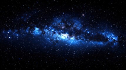 Obraz premium A glowing, blue celestial cosmos scene