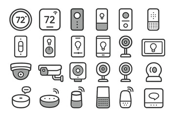 Smart home devices for modern living in a digital age with temperature and security features