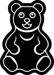 Translucent Y2K Gummy Bear Icon on White Background
