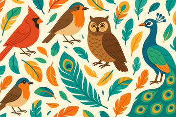 seamless pattern with birds
