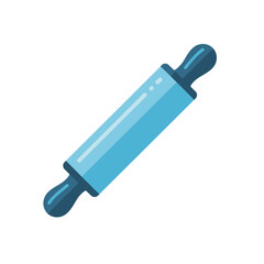 Blue Rolling Pin Icon for Baking and Kitchen Use - Flat Design