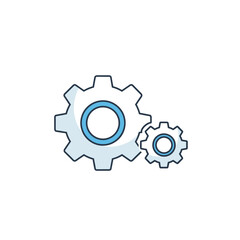 Interlocking Gears Icon - Settings, Process, or Mechanical Operations Symbol