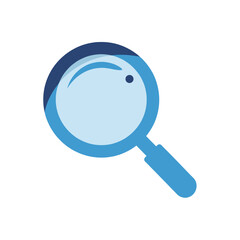 Blue Magnifying Glass Icon for Search, Zoom, or Analysis