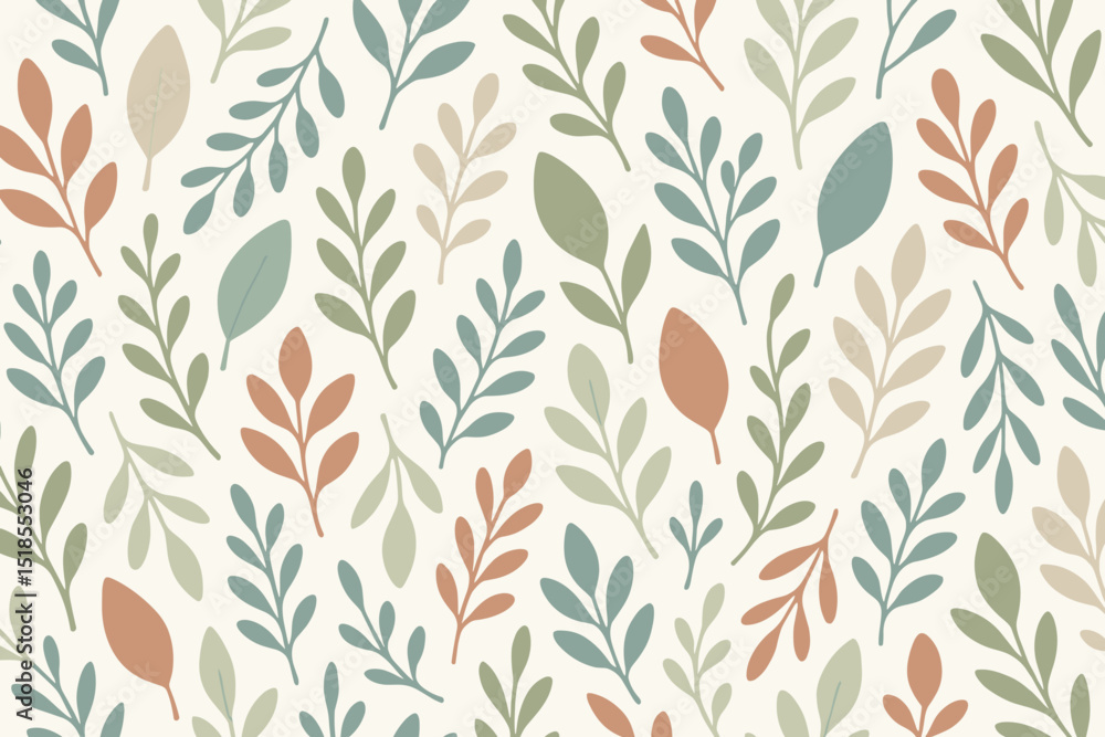 Poster elegant leaf pattern with soft colors on a light background perfect for textile design or home decor