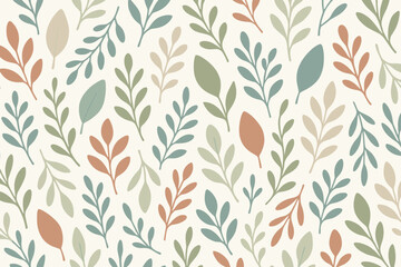 Elegant leaf pattern with soft colors on a light background perfect for textile design or home decor