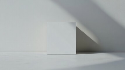 Fototapeta premium Blank white box mockup on gray background.
