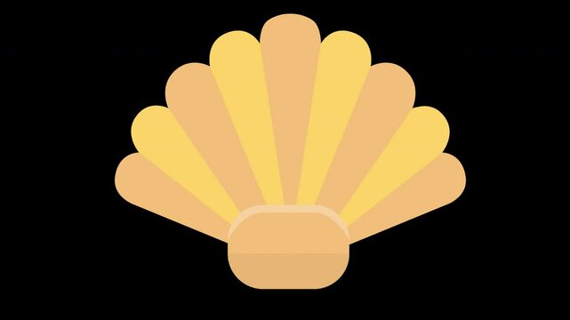 Animated Graphics of a Seashell Illustration for Creative Projects and Media Use on a Transparent Background