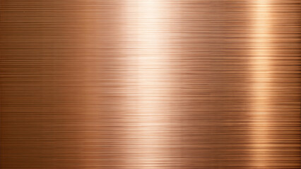 Photo of Close up of a shiny copper metal texture background with horizontal lines and a polished surface