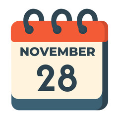 28 november calendar vector on white background
Vector calendar with date