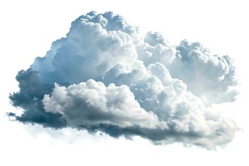 Large cumulus cloud isolated on white background