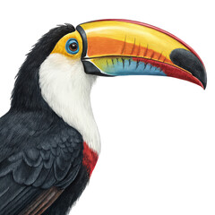 Fototapeta premium toucan bird side view png tropical bird png large beak png rainforest wildlife png transparent background image
