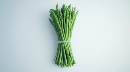 A bundle of fresh green asparagus spears, Their slender forms exuding vitality, Set against an isolated white background to underscore their crispness.