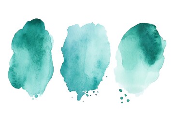 Abstract blue watercolor hand painted background. Texture paper.