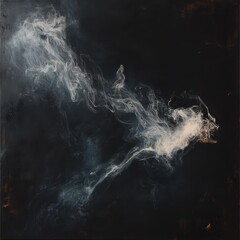 Fototapeta premium A small wisp of smoke against a black background