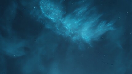 Abstract celestial blue cosmic cloudscape artwork