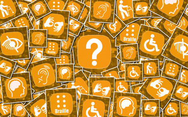 Disabled, Disability Signs, Icons are Visual Presentation. 