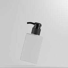 Floating Square Pump Bottle Mockup